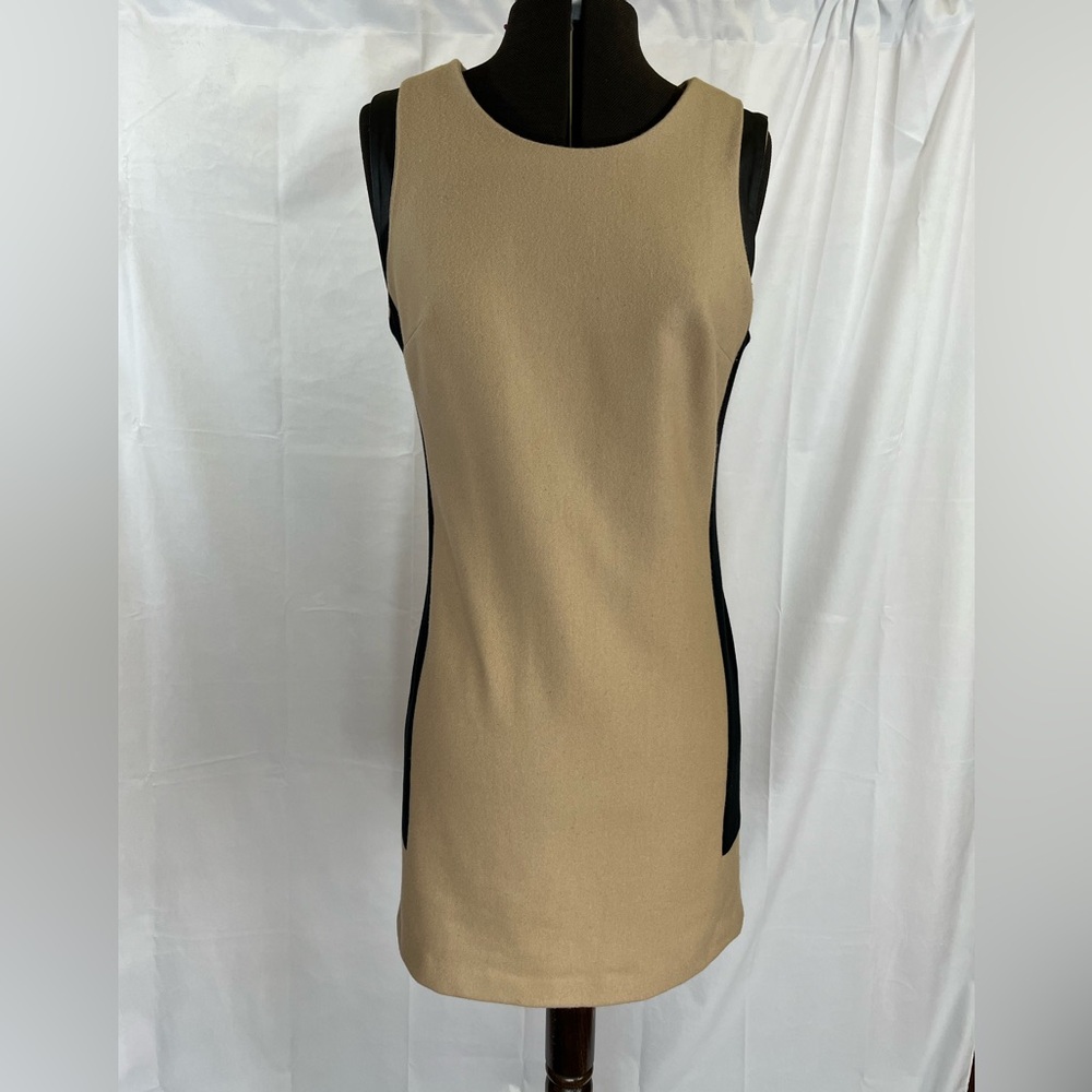 Waverly Grey, Wool Taupe/black dress, Sz. 4